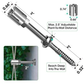 RiaYer Professional T316 Stainless Steel Wire Trellis Kit for Climbing Plants Outdoor, Heavy Duty Plant Support System (53Ft x 1/8"), Garden Wire Grid Espalier Trellis Kit with Rust Proof Design