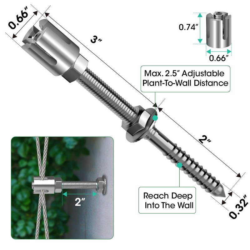 RiaYer Professional T316 Stainless Steel Wire Trellis Kit for Climbing