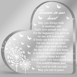 Sympathy Gifts for Loss Loved One, Remembrance Paperweight Keepsake, Bereavement Plaque for Loss of Mom Dad, Memorial Sympathy Sign Decorations for Table Desk Home