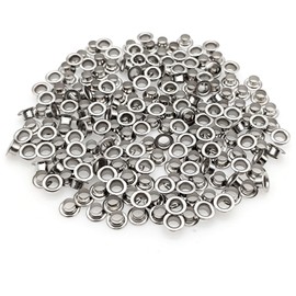 JZK 200 x Silver 5 mm Replacement Eyelets for JZK Single Hole Pliers Metal Eyelets Set for Eyelet Pliers Eyelets Rivets for 5 mm Hole Punch