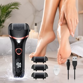 Electric Callus Remover for At-Home Pedicure – 2-Speed Rechargeable Foot File Kit with LCD Display