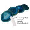 Crystal Coasters Set of 4 Agate Coaster Teal Irregular Dyed