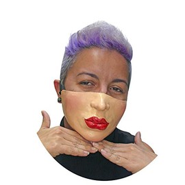 Ghoulish Productions Cubrebocas de Red Lips, Tapabocas con Diseño Chistoso Divertido de Boca Sexy de Mujer, Cubre bocas de Labios Rojos de Látex Ideal para Halloween (NO es de Grado Médico)