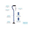 NOVA Medical Products Sugarcane, Walking Cane with Quad Tip and