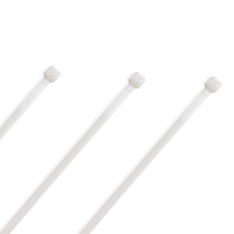 ERKO Cable Ties, White, 200 mm x 7.6 mm, Tensile
