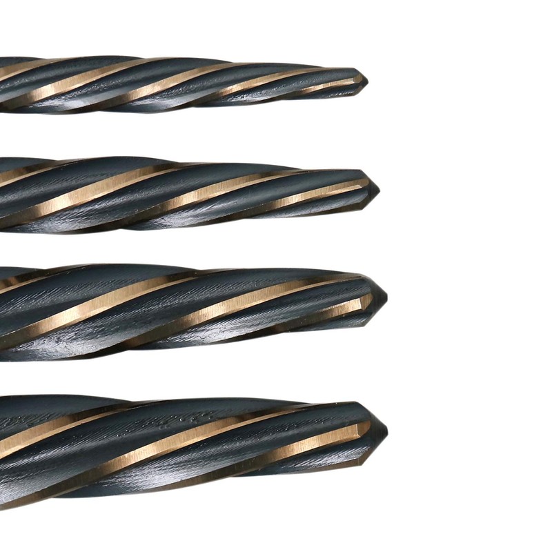Accusize Industrial Tools - 4 Pc High-Speed Steel Spiral Flute