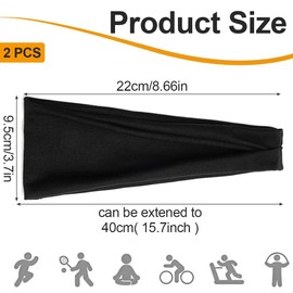 DLPRK 2 Pack Yoga Headbands, Elastische Haarbänder, rutschfest Haarband Damen, Sport Laufen Exercise Gym