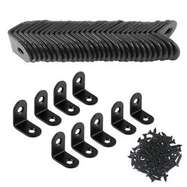 60 Packs Black L Bracket 25 x 25mm Corner Braces,YMAISS Small Angel Bracket Joint Right Angle Shelf Support ,90 Degree Corner Bracket with Screws