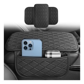 Upgraded Car Center Console Cover with Side Pockets,Anti-Slip Arm Rest Cover for Car Decorations,Multifunctional Armrest Covers for Cars as Cars Storage for Phones,Keys,Coins