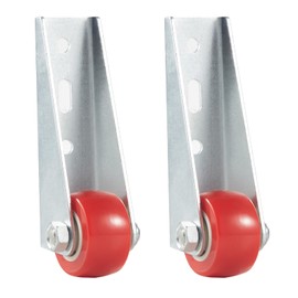 0.9-inch Quiet Rubber Caster Wheels, Rolling Casters with Vertical Installation of Extended Bracket, Non-Slip Swivel Heavy Duty Caster for Coffee Tables Sofa Trundles and Furniture Repair (RED)