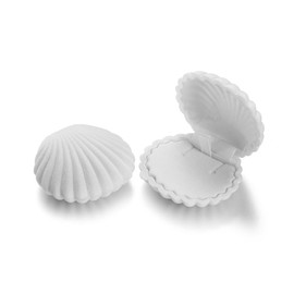 AKOAK 1 Pack Shell Jewelry Box, for Earrings, Necklaces, Bracelets, Jewelry Display Gift Box Holder (Gray)