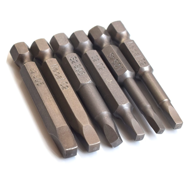 Square Head Screwdriver Bits 6 Sizes SQ1, SQ2, SQ2.7, SQ3,