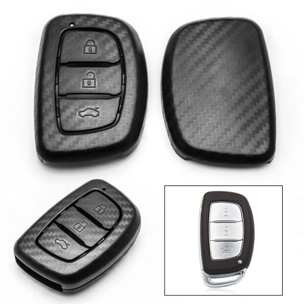 XoticTech Carbon Fiber Pattern Full Sealed Remote Key Fob Case
