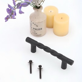 The King's Bay Cast Iron Rope Swirl Door Handle Twisted Hardware 8 Inch