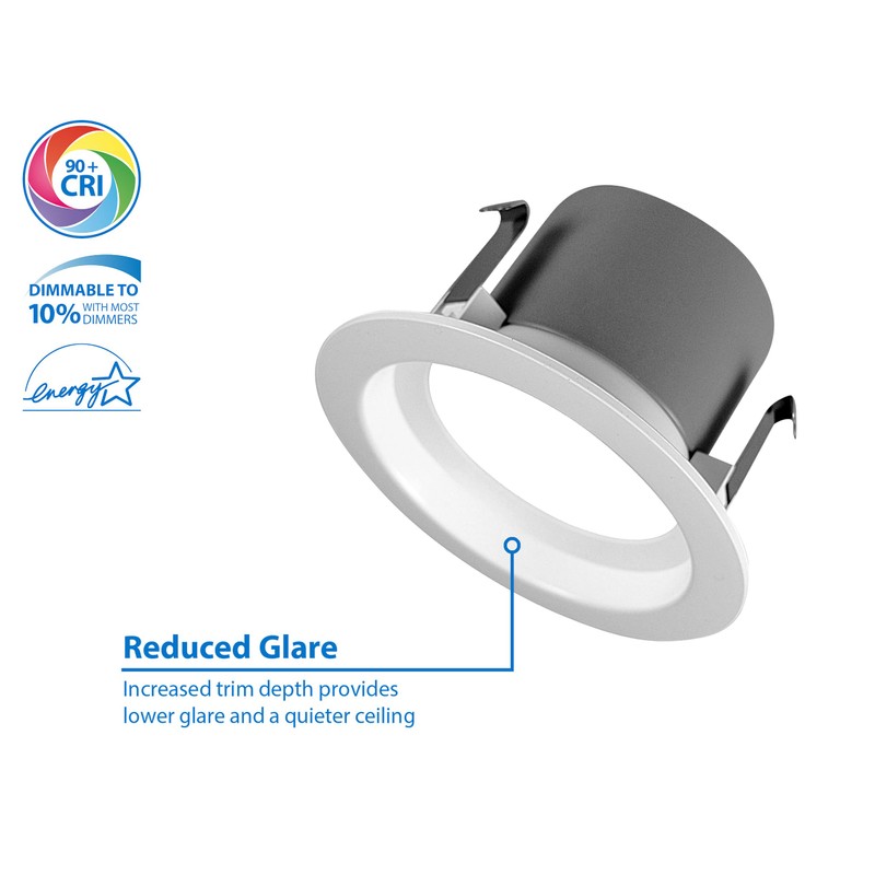 NICOR Lighting DCR41061202KWH LED Downlights, White