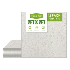 2ft x 2ft Printed Pro Ceiling Tile，Drop Ceiling Tiles 24 x 24in. Waterproof, Washable and Fire-Rated - Reusable - High-Grade PVC to Prevent Breakage-Package of 12 Tiles