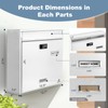 KINGCEPHAS Outside Wall-Mounted Mailbox with Combination Lock, Large Capacity, Wall