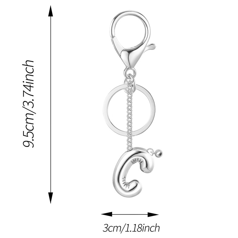 Yeeyeow Gold/Silver Initial Letter A-Z Keychain for Women, Bag Purse