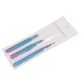AAProTools Eyebrow Tweezer Set,3 Pcs Premium Stainless Steel Eyebrow Tweezers with Pouch,Tweezers Set with Slant, Straight and Pointed Tips - Precision Calibrated - (Sky Blue & Pink)