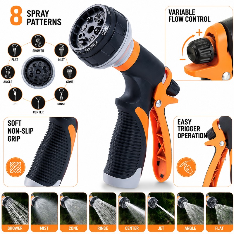 Garden Hose Spray Nozzle for Watering and Car Wash –
