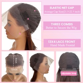 Valiilo Bob Wig Human Hair Brown 180% Density 13x4 Bob Lace Front Wigs Human Hair Pre-Plucked Glueless Wigs for Women, Chocolate Brown, 8 Inch