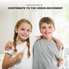 Isshah Kids Bamboo Toothbrushes Plant-Based Bristles Eco-Friendly Compostable Natural Toothbrushes