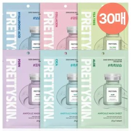 PDRN 고농축 앰플 마스크팩 6종 30매 PDRN 콜라겐 팩 시트팩 [[AB4] 시카 30매] High-Concentration Ampoule Mask Pack 6 Types 30 Sheets PDRN Collagen Sheet Mask [[AB4] Cica 30 Sheets]