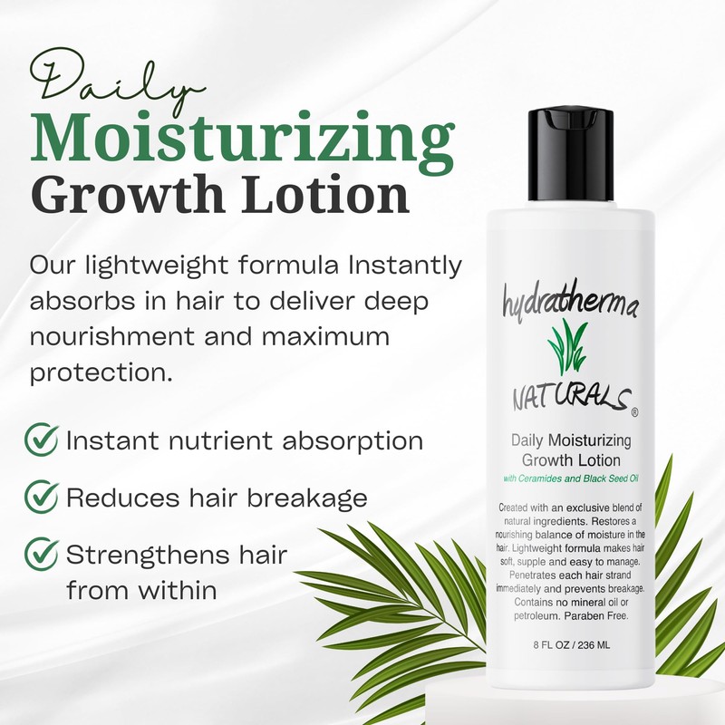 Hydratherma Naturals Daily Moisturizing Growth Lotion 12 oz. - For