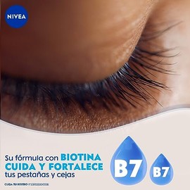 NIVEA Desmaquillante Facial Bifásico de Ojos (125 ml) - Elimina la máscara de pestañas y el maquillaje a prueba de Agua, Enriquecido con Biotina para Cuidar Tus Pestañas