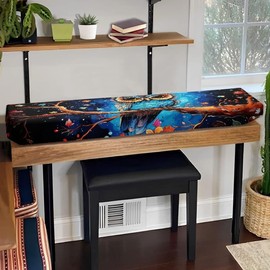 Uskorhein 76 Keys Big Colorful Owl Floral Piano Protective Keyboard Cover Owl Hand Drawing Artwork Keyboard Cover with Elastic band Design,Piano Accessories