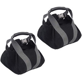 2 bolsas de lona ajustables con mango para entrenamiento en casa, yoga, fitness (negro)