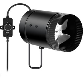 YSSOA 4 Inch 106CFM Inline Booster Duct Fan with Speed Controller, HVAC Exhaust Ventilation Blower with Low Noise for Basements, Bathrooms, Kitchens, Workshops and Attics