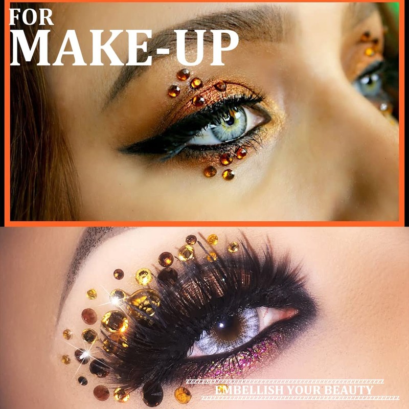 One Pack 2000 Pcs of Flatback Round Golden Yellow Rhinestones