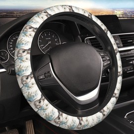 Subily Watercolor Easter Bunny Elastic Steering Wheel Cover, Thickened Anti-Slip Universal 15 Inch for Suvs Vans Sedans Trucks