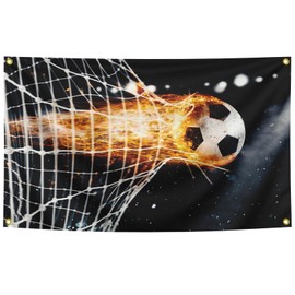 American Football Banner 3x5-Foot Patriotic Football Fan Flag Polyester. Anti Fading Rust Resistant Gaskets Are Suitable For Stadium Man Cave And Match Day Decoratio (football)