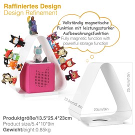 Tonies Storage Shelf for Tonies Box Organizer & Tonies Figures – Magnetic Metal Floating Shelves for 40~50 Tonies Characters ＆ Toniebox 1/2 Player, Designed for Kids' Gifts, Triangular Shape