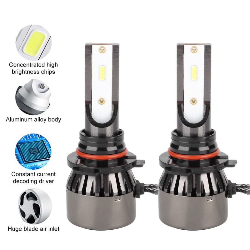 2Pcs 60W For 9005 H10 HB3 White Light Integrated Car