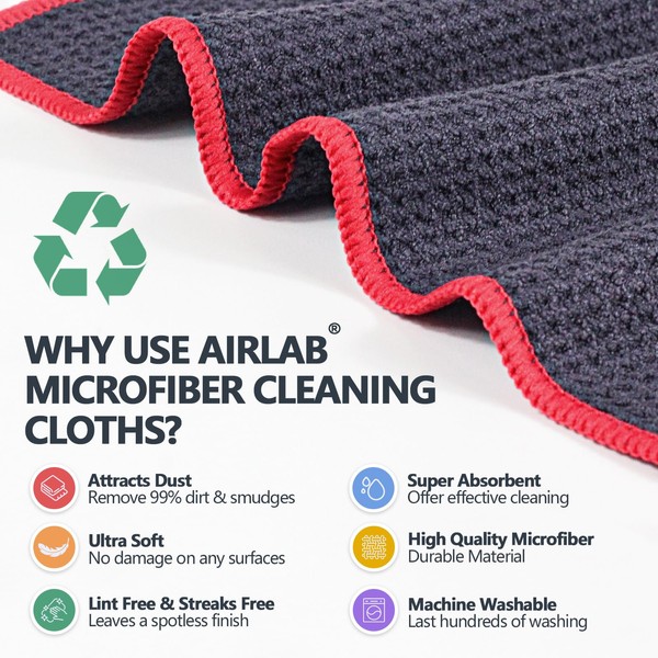Airlab Airlab Microfiber Cleaning Cloth Waffle Weave Dust Rags for