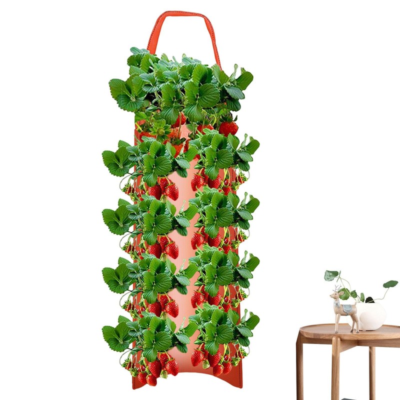 Strawberry Hanging Planter Upside Down,Tomato 4/8 Planting Holes Strawberry Grow