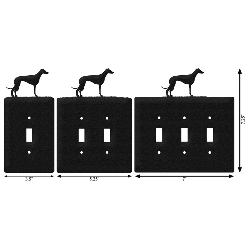 SWEN Products Whippet Metal Wall Plate Cover (Single Switch, Black)