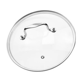 Pastlla 9.5 Inch Universal Tempered Glass Pot Lid Glass Covers with Stainless Steel Handle for Frying Pan Wok Pot Skillet