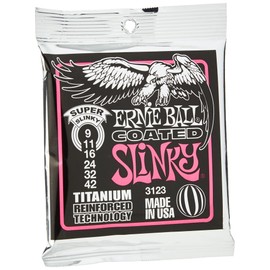 Ernie Ball Super Slinky Coated Titanium RPS Electric Guitar Strings 9-42 Gauge
