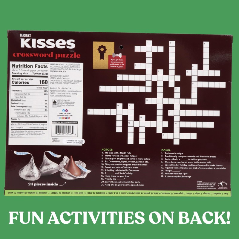 2024 Hershey Kisses Advent Calendar, 24-Day Countdown to Christmas with