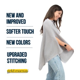 Ponchy by Gold Mamas - Funda de lactancia transpirable para lactancia materna con privacidad - Diseño versátil 5 en 1 - Esencial para la lista del bebé - TrueGray