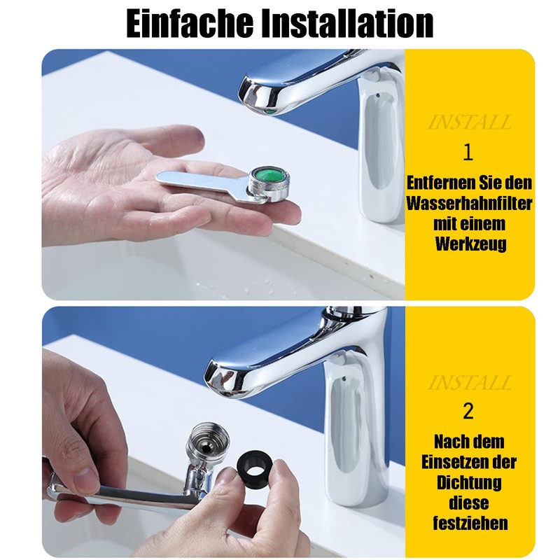 1080 Degree Rotating Multifunctional Extension Tap, Yrakozin Tap Attachment with