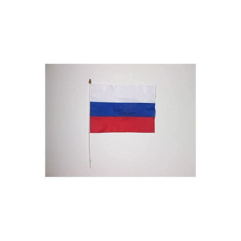 AZ FLAG RUSSIA FLAG 12'' x 18'' white stick -