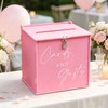 Pink Large Card Box with Lock, Wedding Card Boxes for