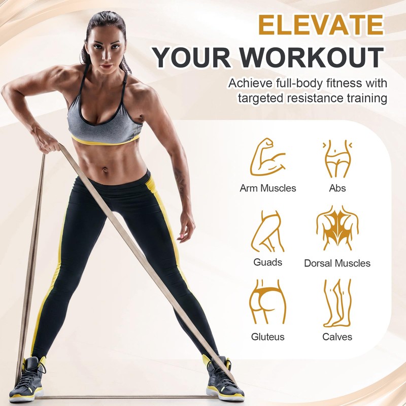 6 Pcs Fabric Resistance Bands for Working Out,Exercise Bands, Brown