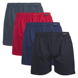 Gomati Pack of 4 Men's Single Jersey Boxer Shorts 100% Single Jersey Cotton American Boxer - XL / 7