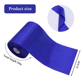 YUNSHANGHE 1 Roll 9.5 cm x 20 m Blue Wide Gift Ribbon for Decorating & Crafts, Large Satin Ribbon for Opening Ceremony, Chair Bows, Ribbon for Wedding, Birthday, Christmas Decoration
